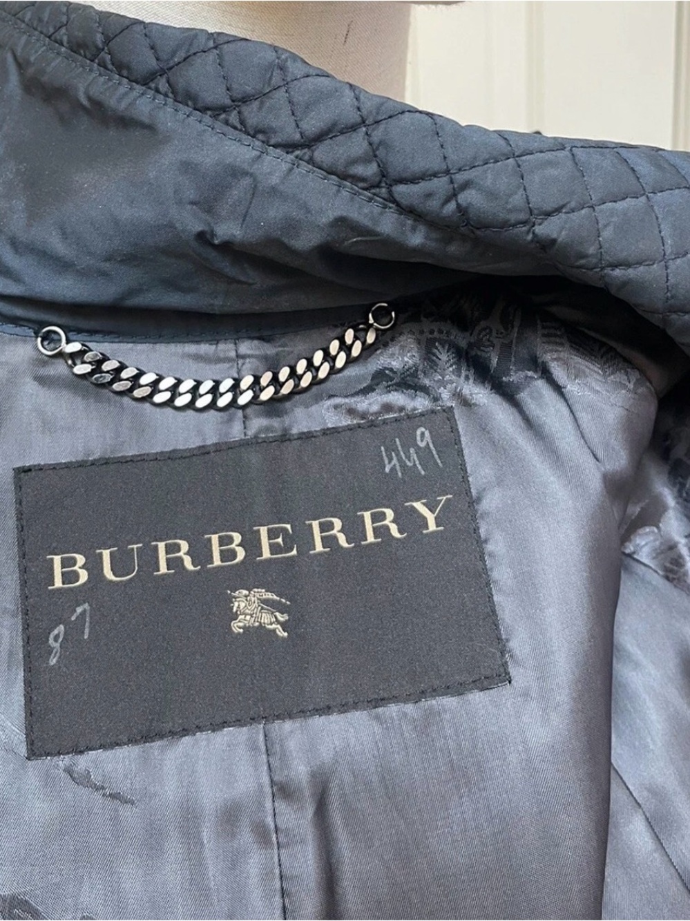 Burberry Quilted Cape Coat Jacket IT 38 Navy Blue Made In Italy Runway Piece - Picture 15 of 16